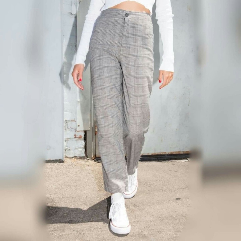 Brandy Melville Gray Plaid Tilden Pants